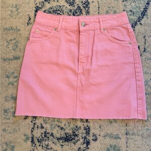 Topshop MOTO Blush Pink denim Mini Skirt